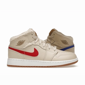Air Jordan 1 Mid Utility Fleece Pearl White Air Jordan 1 Mid sneakers with bold retro vibes