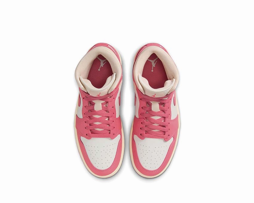 Air Jordan 1 Mid W "Pink Salt" Vintage leather court sneakers