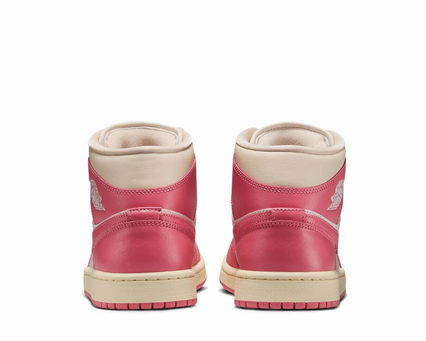 Air Jordan 1 Mid W "Pink Salt" Vintage leather court sneakers