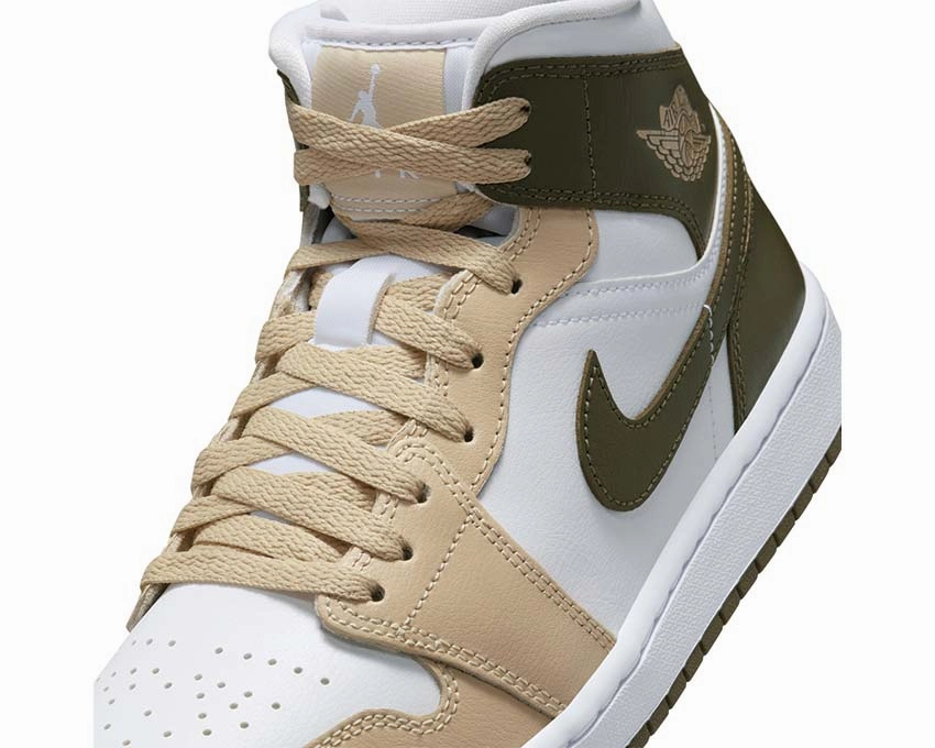 Air Jordan 1 Mid W Vintage leather court sneakers