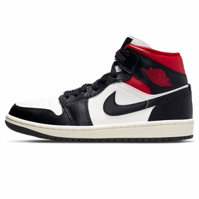 Air Jordan 1 Mid Wmns 'Black Sail Gym Red' Air Jordan 1 timeless sneakers for Jordan fans