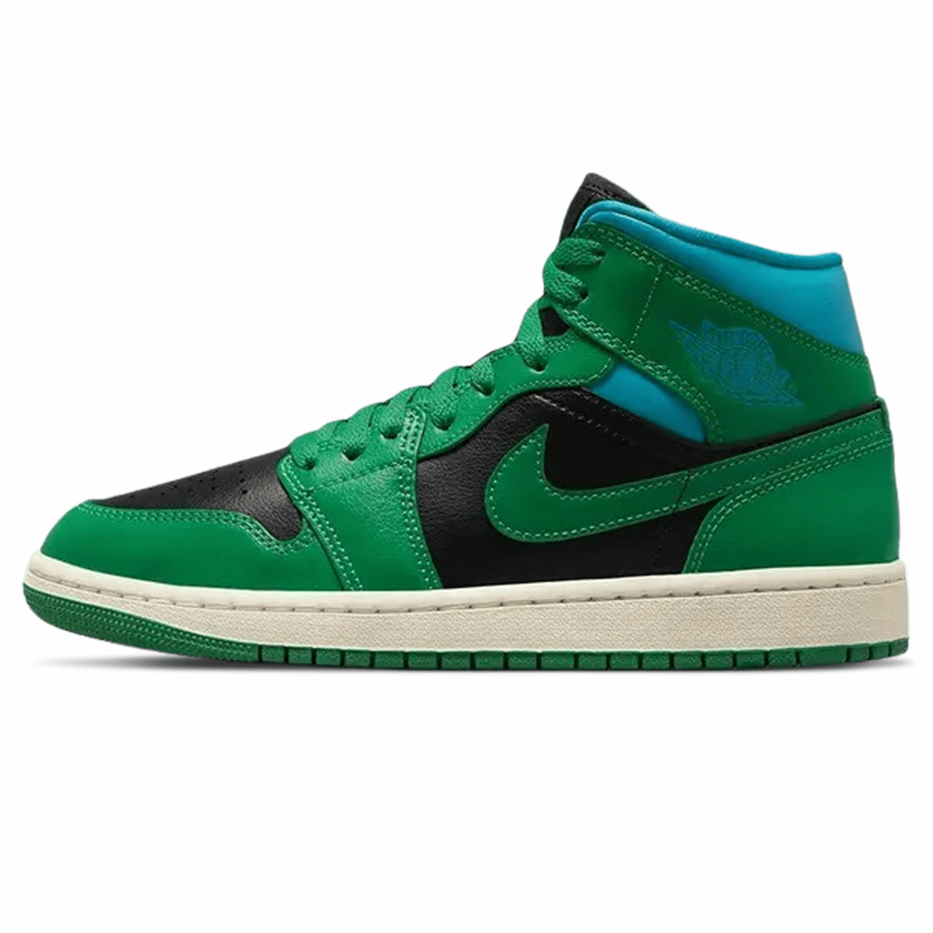 Air Jordan 1 Mid Wmns 'Lucky Green Aquatone' Air Jordan 1 sneakers with heritage court style