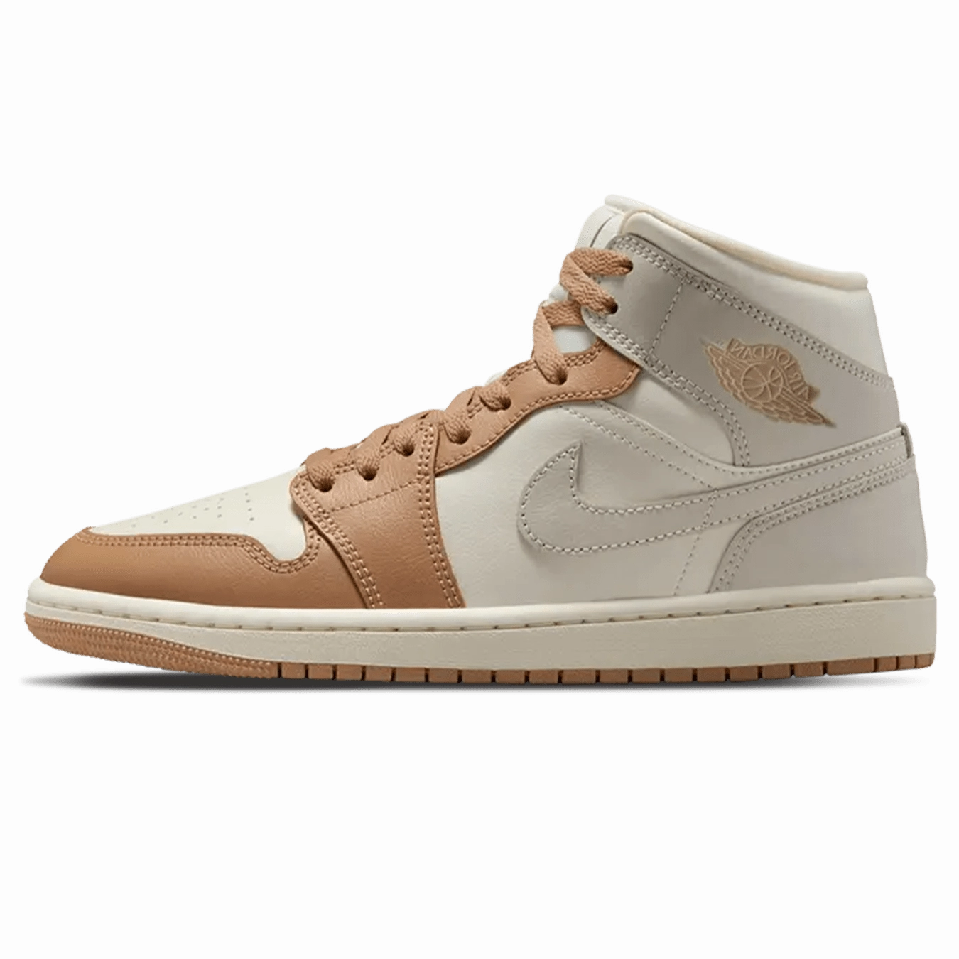 Air Jordan 1 Mid Wmns 'Pale Ivory Hemp' Air Jordan 1 sneakers with heritage court style