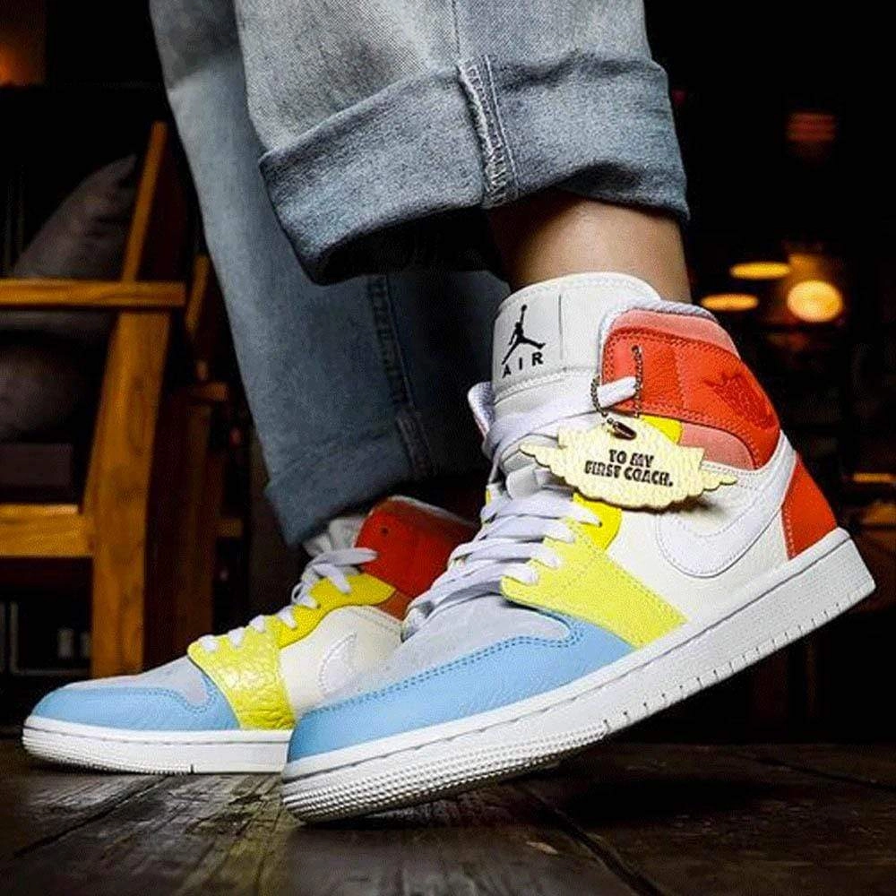 Air Jordan 1 Mid Wmns 'To My First Coach' Air Jordan 1 Mid streetwear shoes