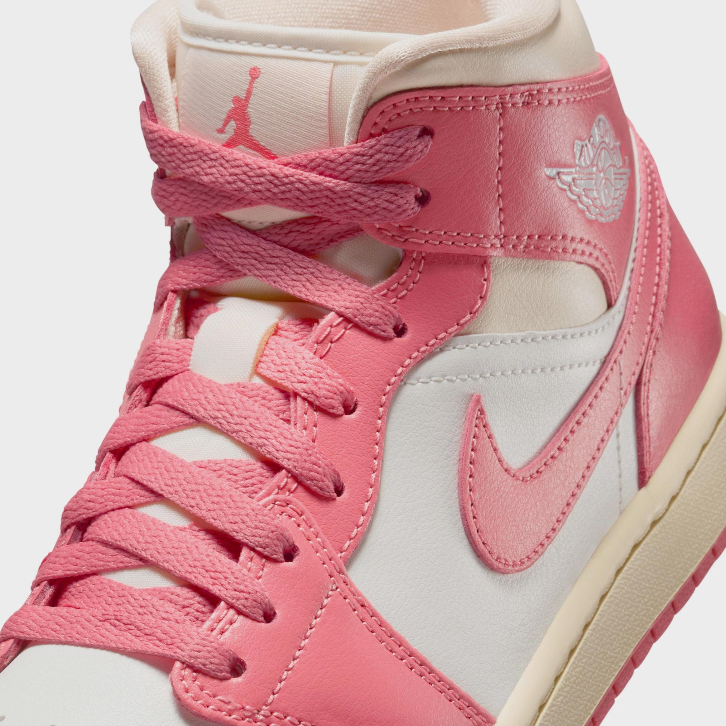 Air Jordan 1 Mid Womens Lifestyle Shoes (Sail/Guava Ice/Muslin/Pink Salt) Air Jordan 1 original design shoes