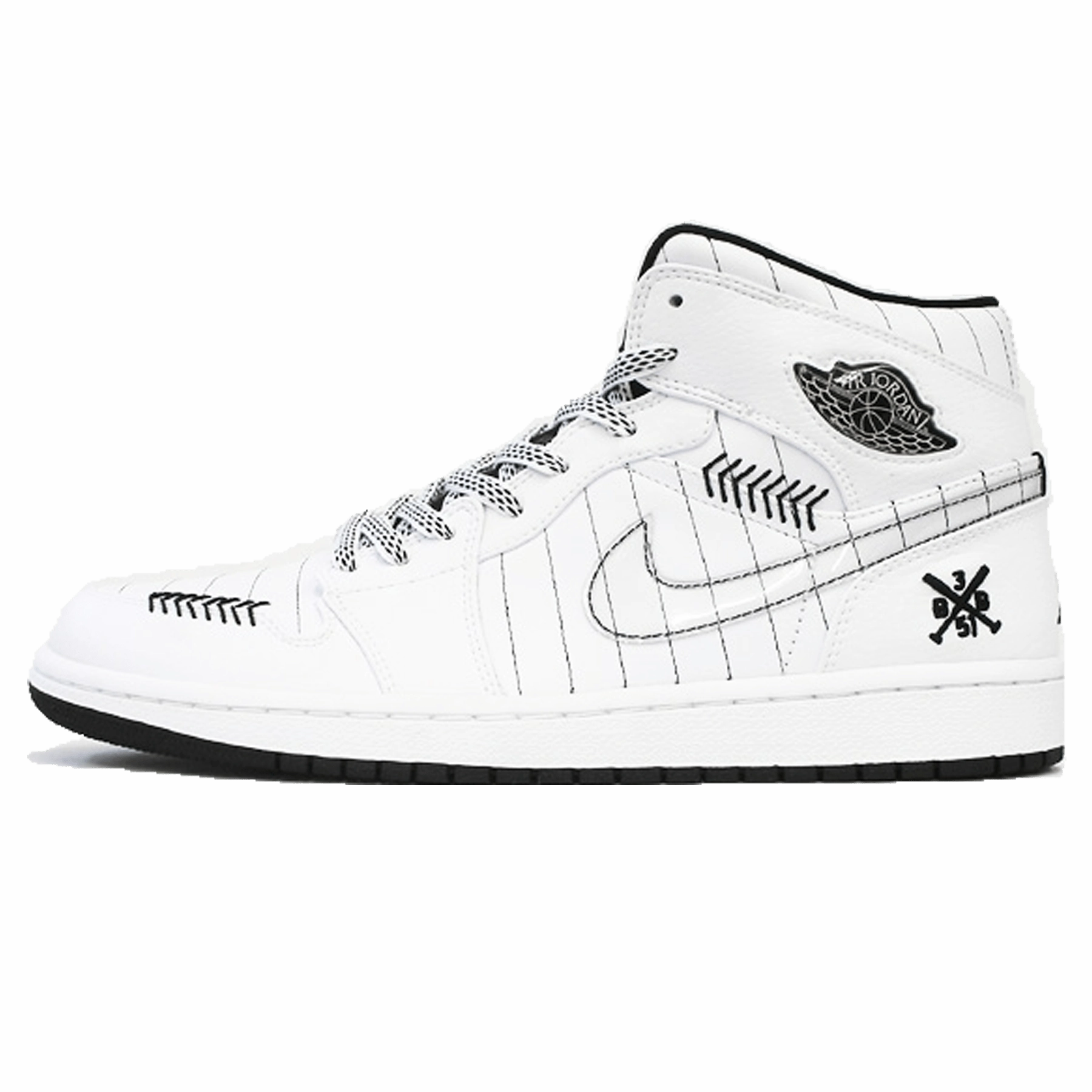 Air Jordan 1 Retro 'Barons - Home' Air Jordan 1 sneakers with heritage court style