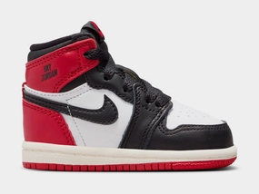 Air Jordan 1 Retro High OG Black Toe Infant Toddler Lifestyle Shoes (White/Varsity Red/Sail/Black) Air Jordan 1 classic shoes for streetwear looks