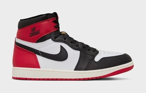 Air Jordan 1 Retro High OG Black Toe Mens Lifestyle Shoes (White/Black/Varsity Red/Sail) Air Jordan 1 classic shoes for streetwear looks