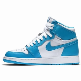 Air Jordan 1 Retro High OG Grade School (White-Powder Blue) Air Jordan 1 timeless sneakers for Jordan fans