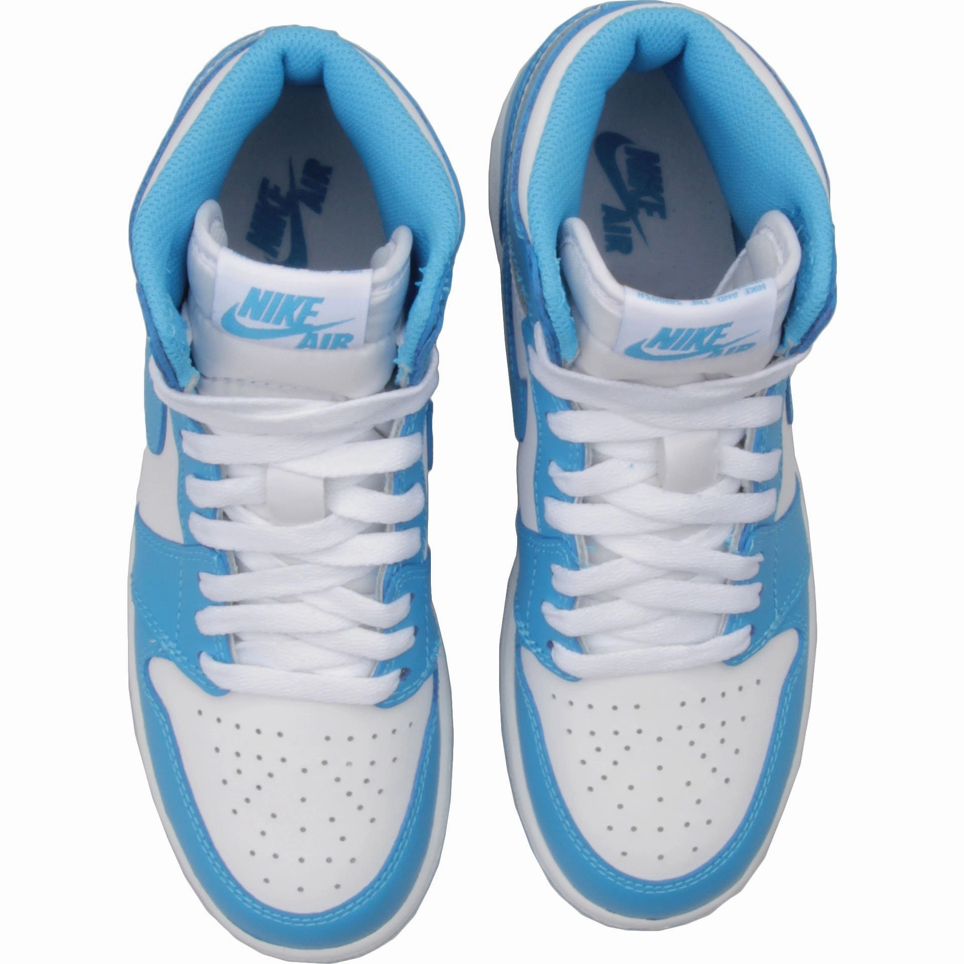 Air Jordan 1 Retro High OG Grade School (White-Powder Blue) Air Jordan 1 vintage style sneakers