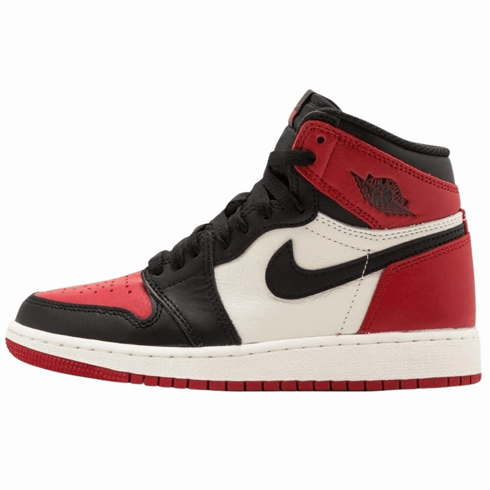Air Jordan 1 Retro High OG GS "Bred Toe" Air Jordan 1 sneakers with heritage court style