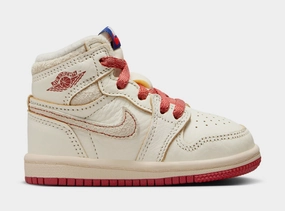 Air Jordan 1 Retro High OG Rare Air Cinnabar Infant Toddler Lifestyle Shoes (Sail/Cinnabar/Light Bone) Air Jordan 1 classic shoes for streetwear looks