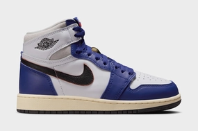 Air Jordan 1 Retro High OG Rare Air Deep Royal Blue Grade School Lifestyle Shoes (White/Black/Neutral Grey/Deep Royal Blue) Air Jordan 1 classic shoes for streetwear looks
