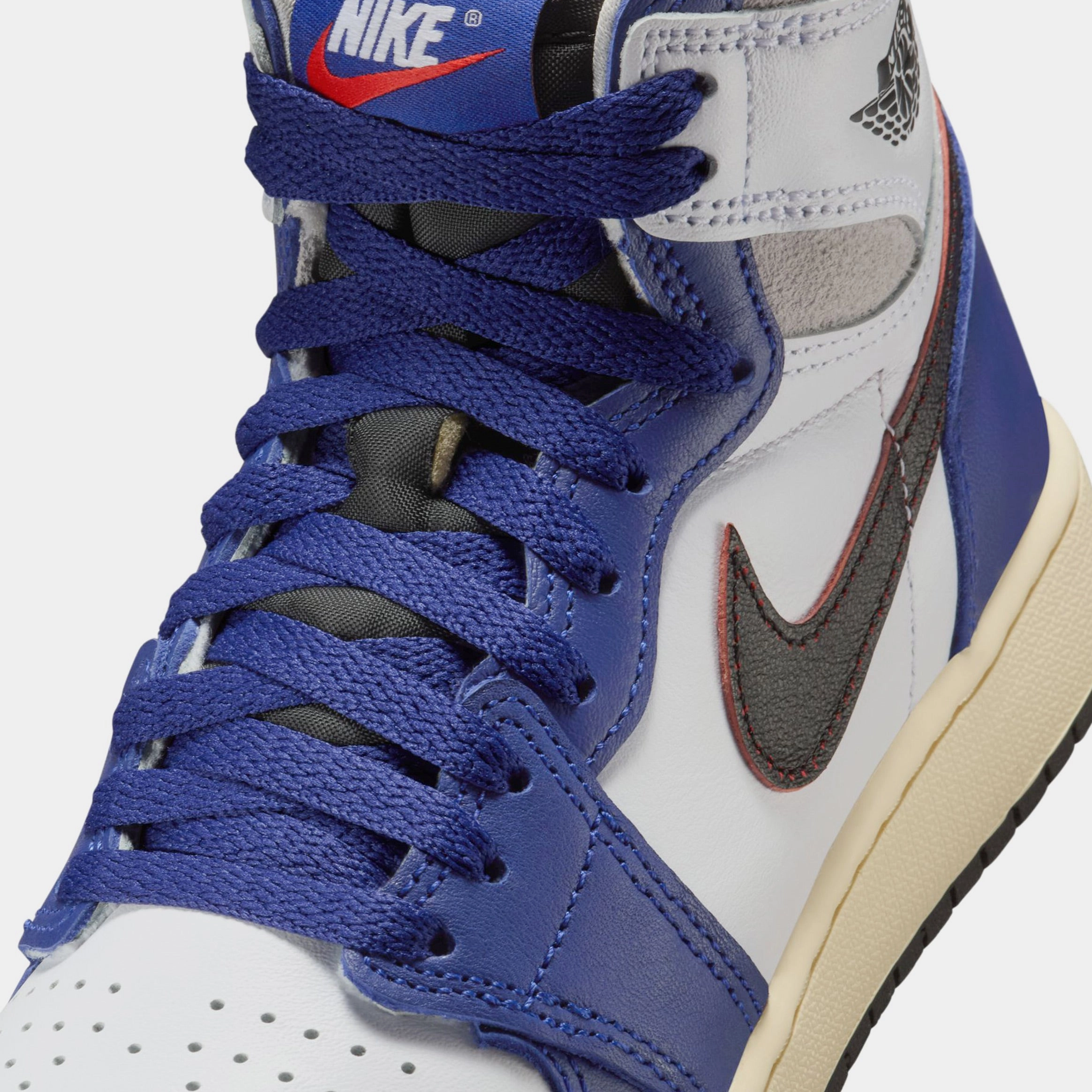 Air Jordan 1 Retro High OG Rare Air Deep Royal Blue Grade School Lifestyle Shoes (White/Black/Neutral Grey/Deep Royal Blue) Air Jordan 1 original design shoes