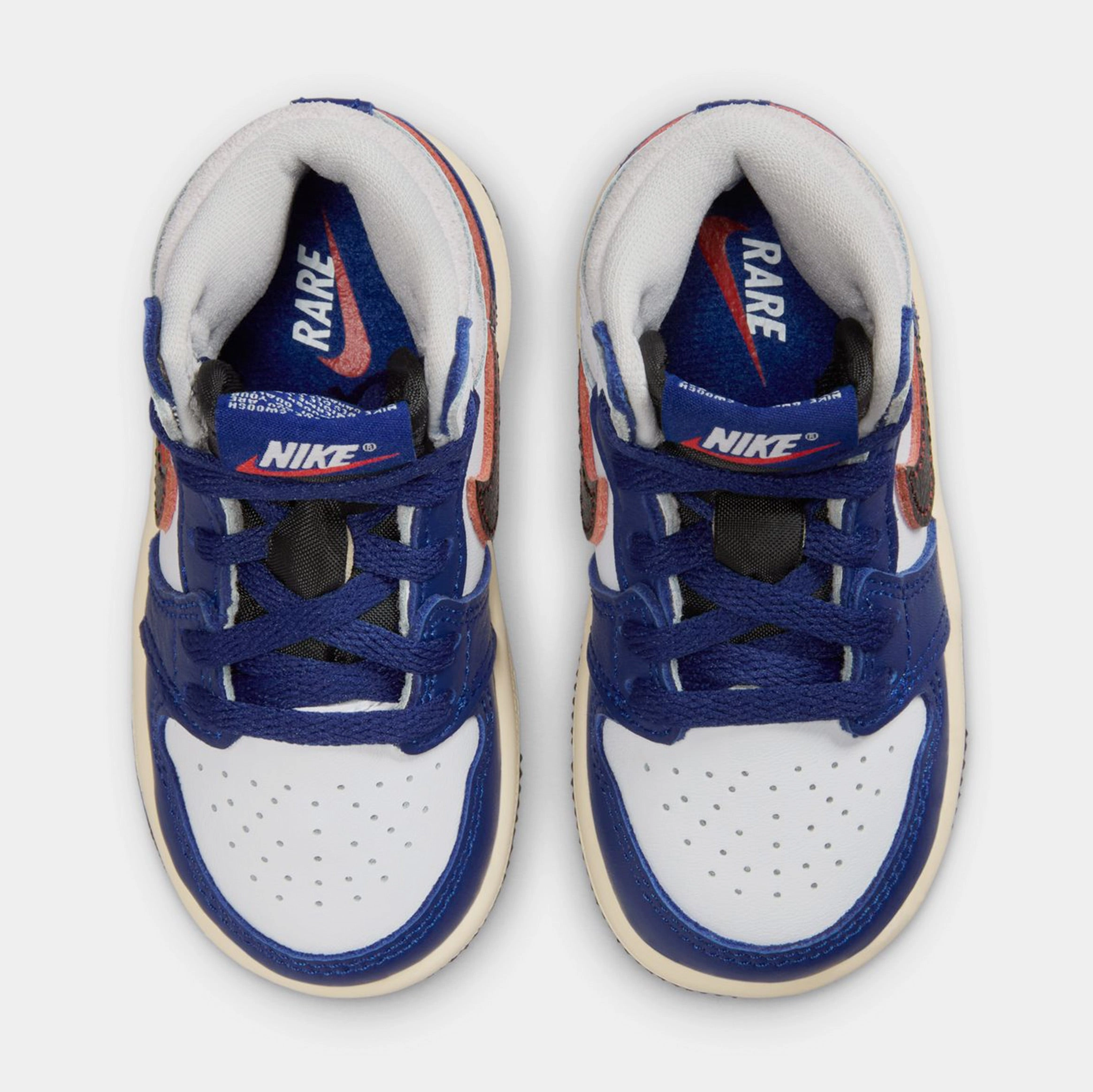 Air Jordan 1 Retro High OG Rare Air Deep Royal Blue Infant Toddler Lifestyle Shoes (White/Black/Neutral Grey/Deep Royal Blue) Air Jordan 1 original design shoes