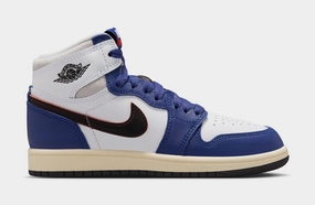 Air Jordan 1 Retro High OG Rare Air Deep Royal Blue Preschool Lifestyle Shoes (White/Black/Neutral Grey/Deep Royal Blue) Air Jordan 1 classic shoes for streetwear looks