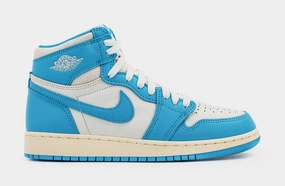 Air Jordan 1 Retro High OG UNC Reimagined Grade School Lifestyle Shoes (Dark Powder Blue/Dark Powder Blue/Sail) Air Jordan 1 classic shoes for streetwear looks