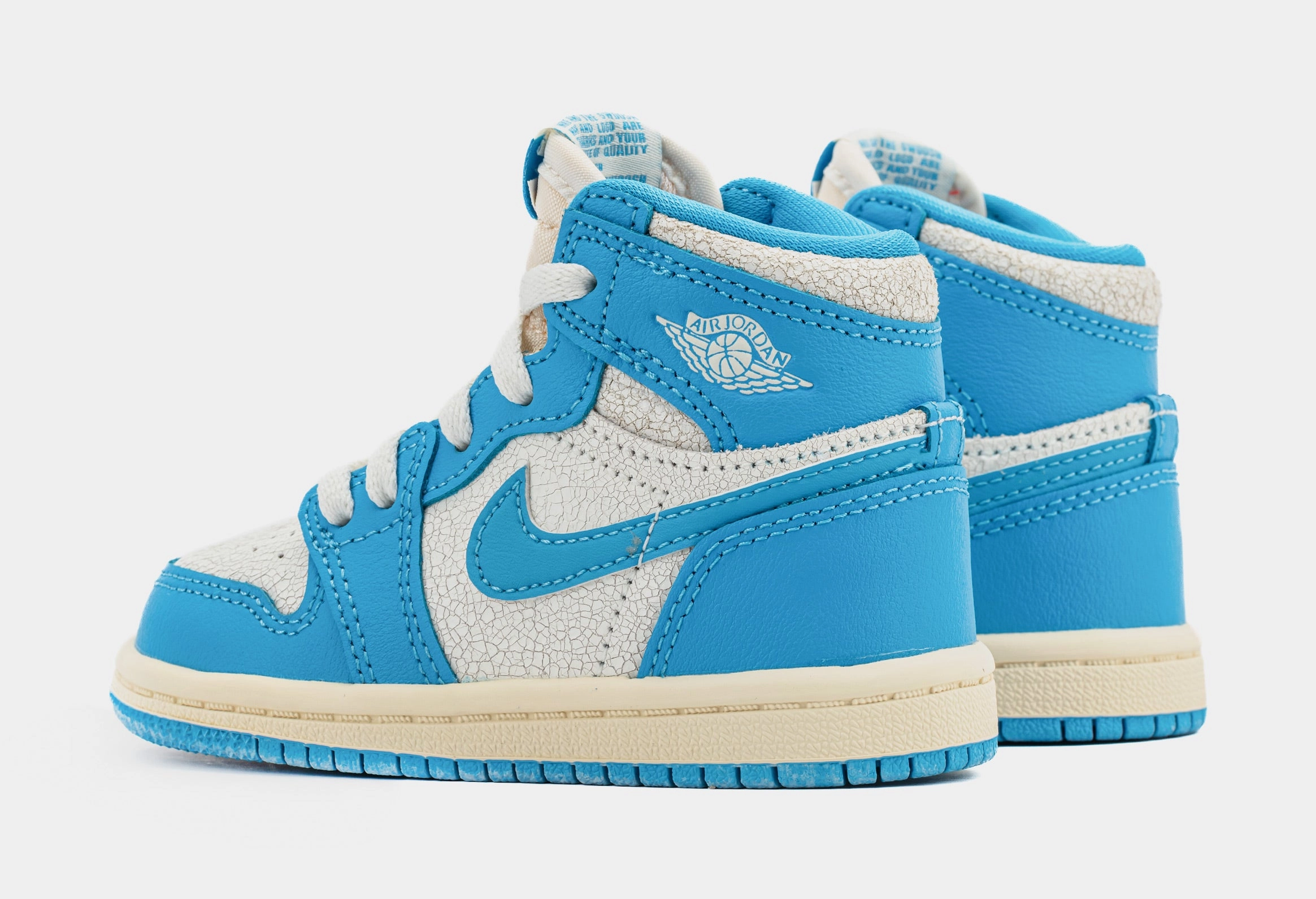 Air Jordan 1 Retro High OG UNC Reimagined Infant Toddler Lifestyle Shoes (Dark Powder Blue/Dark Powder Blue/Sail) Free Shipping Air Jordan 1 original design shoes