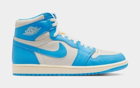 Air Jordan 1 Retro High OG UNC Reimagined Mens Lifestyle Shoes (Dark Powder Blue/Dark Powder Blue/Sail) Air Jordan 1 classic shoes for streetwear looks