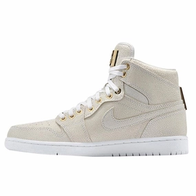 Air Jordan 1 Retro High Pinnacle White Metallic Gold Air Jordan 1 sneakers with heritage court style