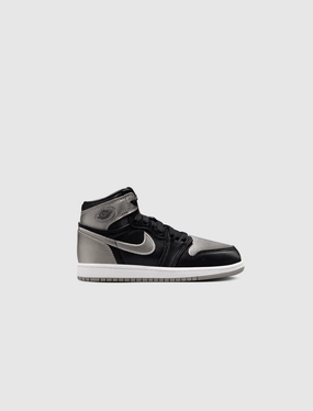 AIR JORDAN 1 RETRO HIGH "BLACK/ MEDIUM GREY/ WHITE" PS Iconic Air Jordan streetwear sneakers