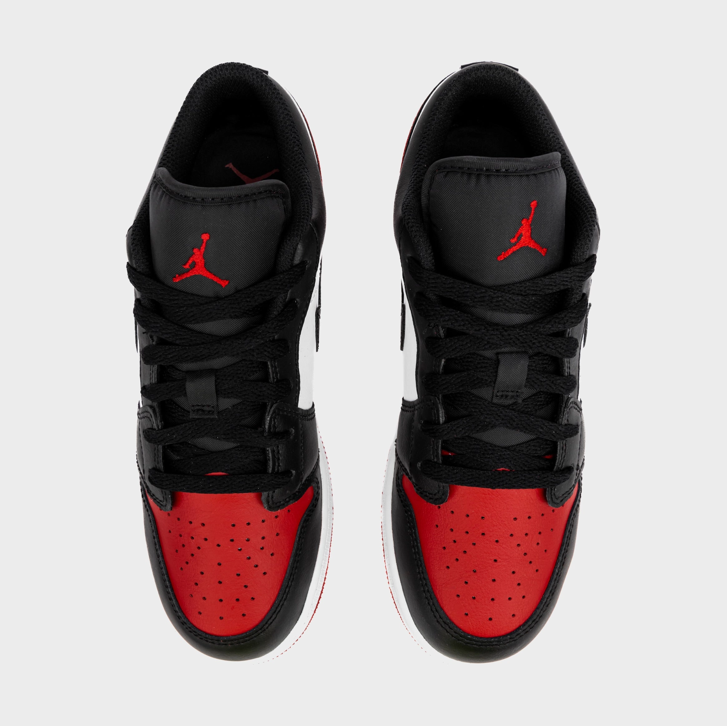 Air Jordan 1 Retro Low Bred Toe Grade School Lifestyle Shoes (Black/Red) Air Jordan 1 original design shoes