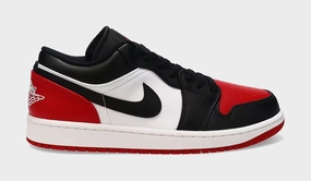 Air Jordan 1 Retro Low Bred Toe Mens Lifestyle Shoes (Black/Red) Air Jordan 1 classic shoes for streetwear looks