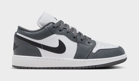 Air Jordan 1 Retro Low Iron Grey Grade School Lifestyle Shoes (White/Black/Iron Grey) Air Jordan 1 classic shoes for streetwear looks