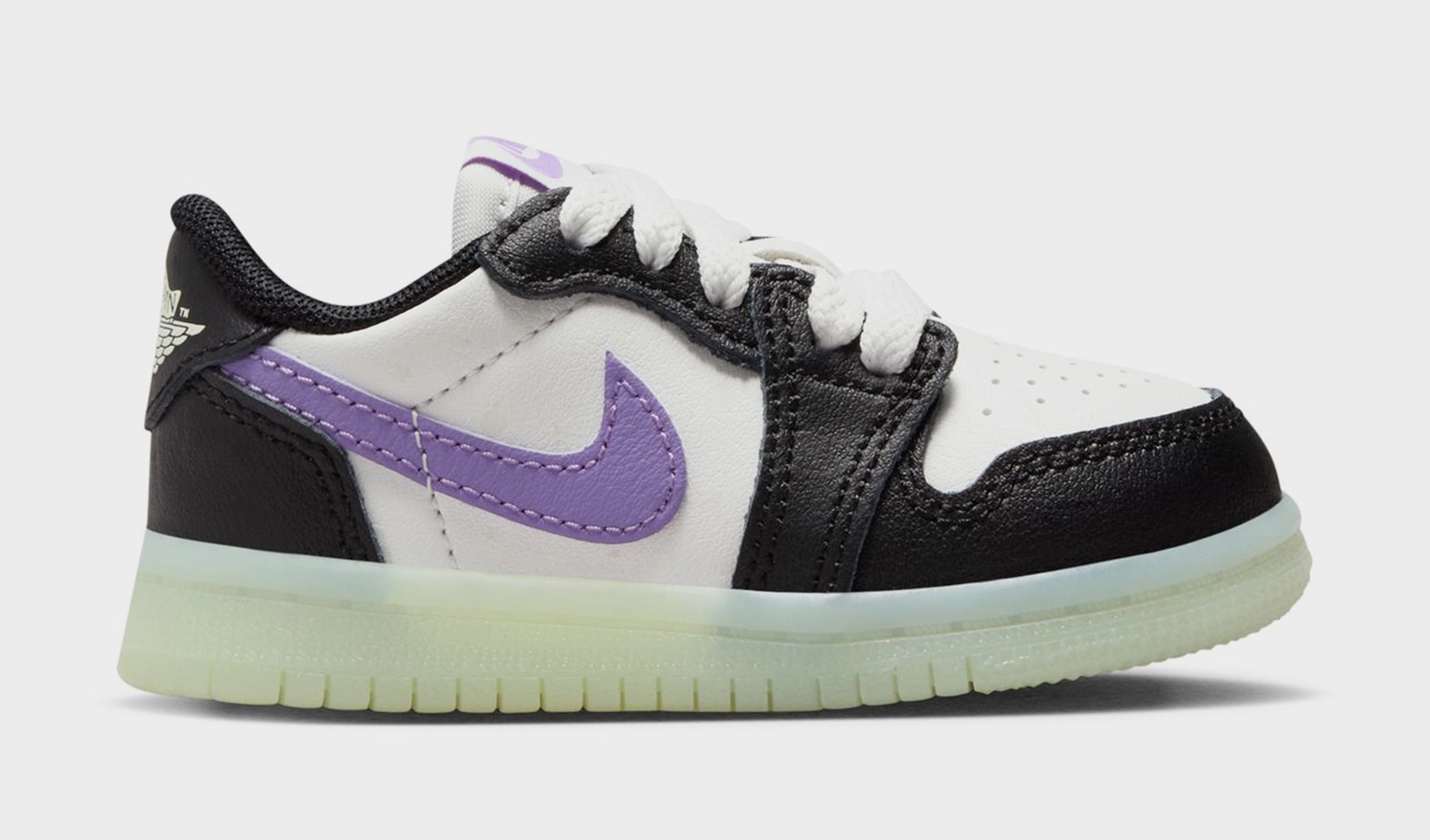 Air Jordan 1 Retro Low OG Black Raspberry Infant Toddler Lifestyle Shoes (Black/Black Raspberry/Volt Tint) Air Jordan 1 classic shoes for streetwear looks