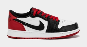 Air Jordan 1 Retro Low OG Black Toe Grade School Lifestyle Shoes (White/Red) Air Jordan 1 classic shoes for streetwear looks