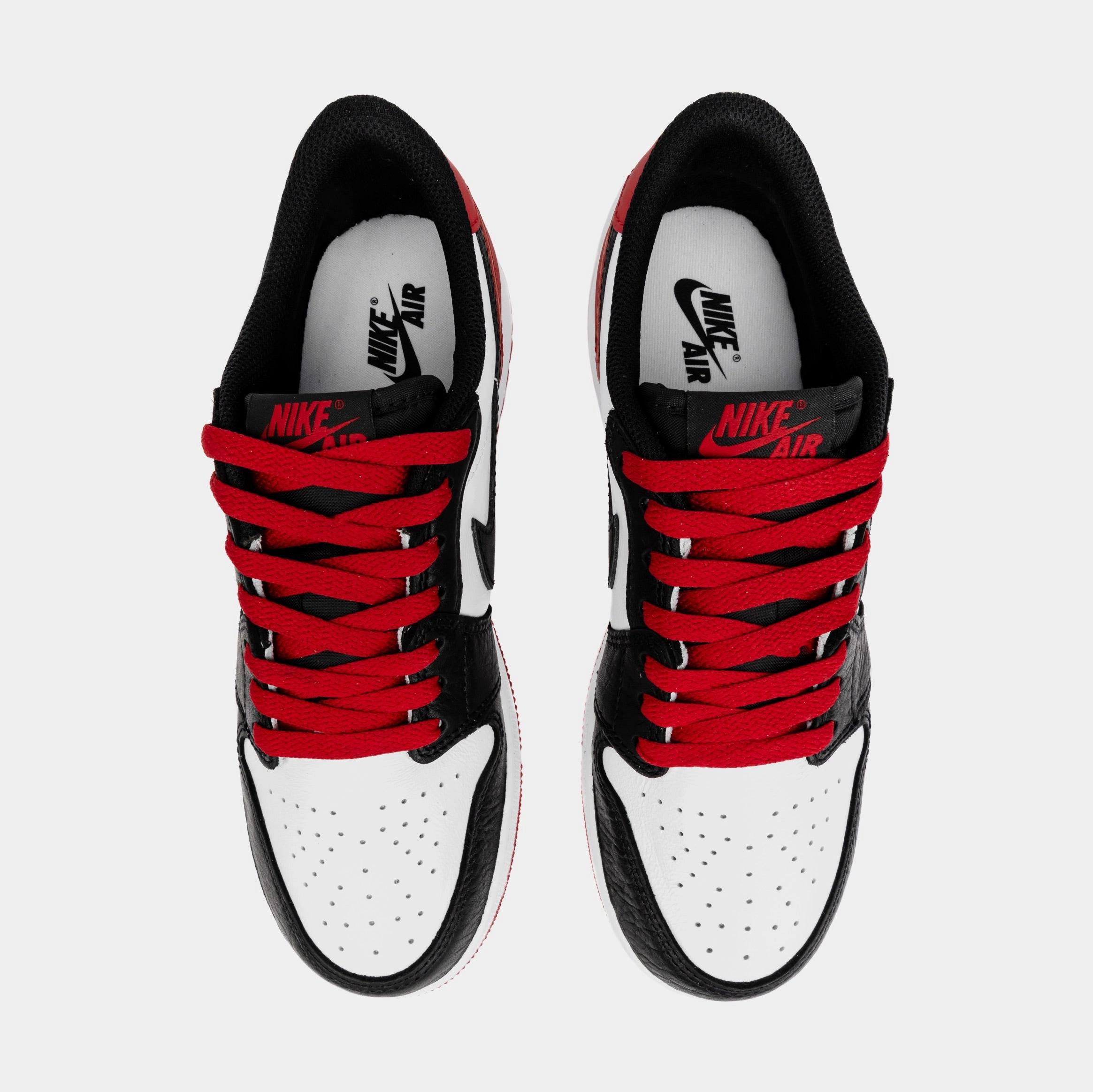 Air Jordan 1 Retro Low OG Black Toe Grade School Lifestyle Shoes (White/Red) Air Jordan 1 original design shoes