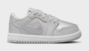 Air Jordan 1 Retro Low OG Metallic Silver Infant Toddler Lifestyle Shoes (Neutral Grey/Metallic Silver/White) Air Jordan 1 classic shoes for streetwear looks