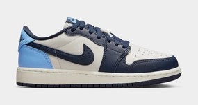 Air Jordan 1 Retro Low OG Obsidian Grade School Lifestyle Shoes (Obsidian/University Blue/Sail) Air Jordan 1 classic shoes for streetwear looks