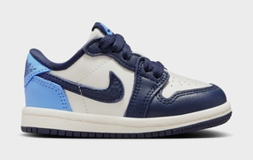 Air Jordan 1 Retro Low  OG Obsidian Infant Toddler Lifestyle Shoes (Obsidian/University Blue/Sail) Air Jordan 1 classic shoes for streetwear looks