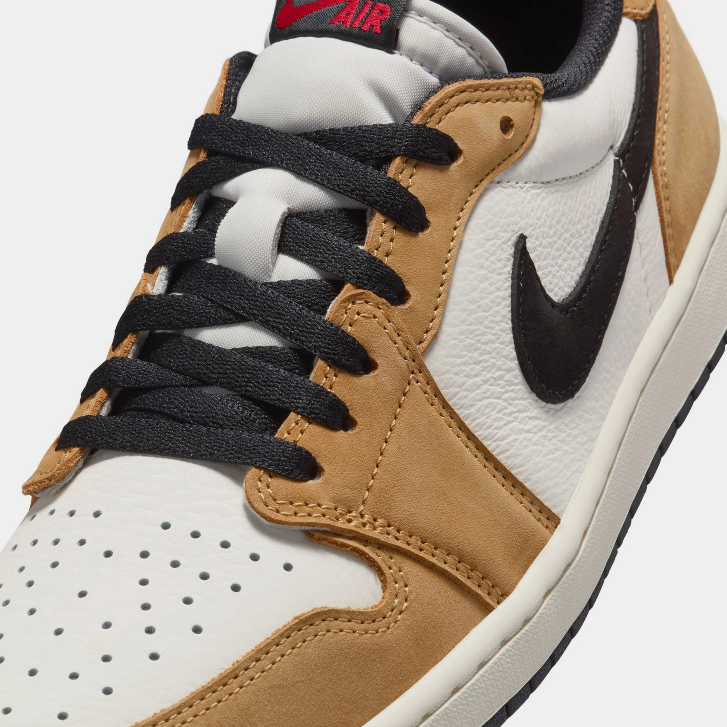 Air Jordan 1 Retro Low OG Rookie Of The Year Mens Lifestyle Shoes (Sail/Black/Golden Harvest/Gym Red) Air Jordan 1 original design shoes