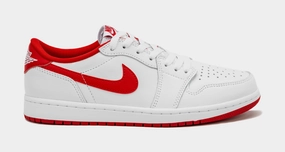 Air Jordan 1 Retro Low OG University Red Mens Lifestyle Shoes (White/Red) Air Jordan 1 classic shoes for streetwear looks