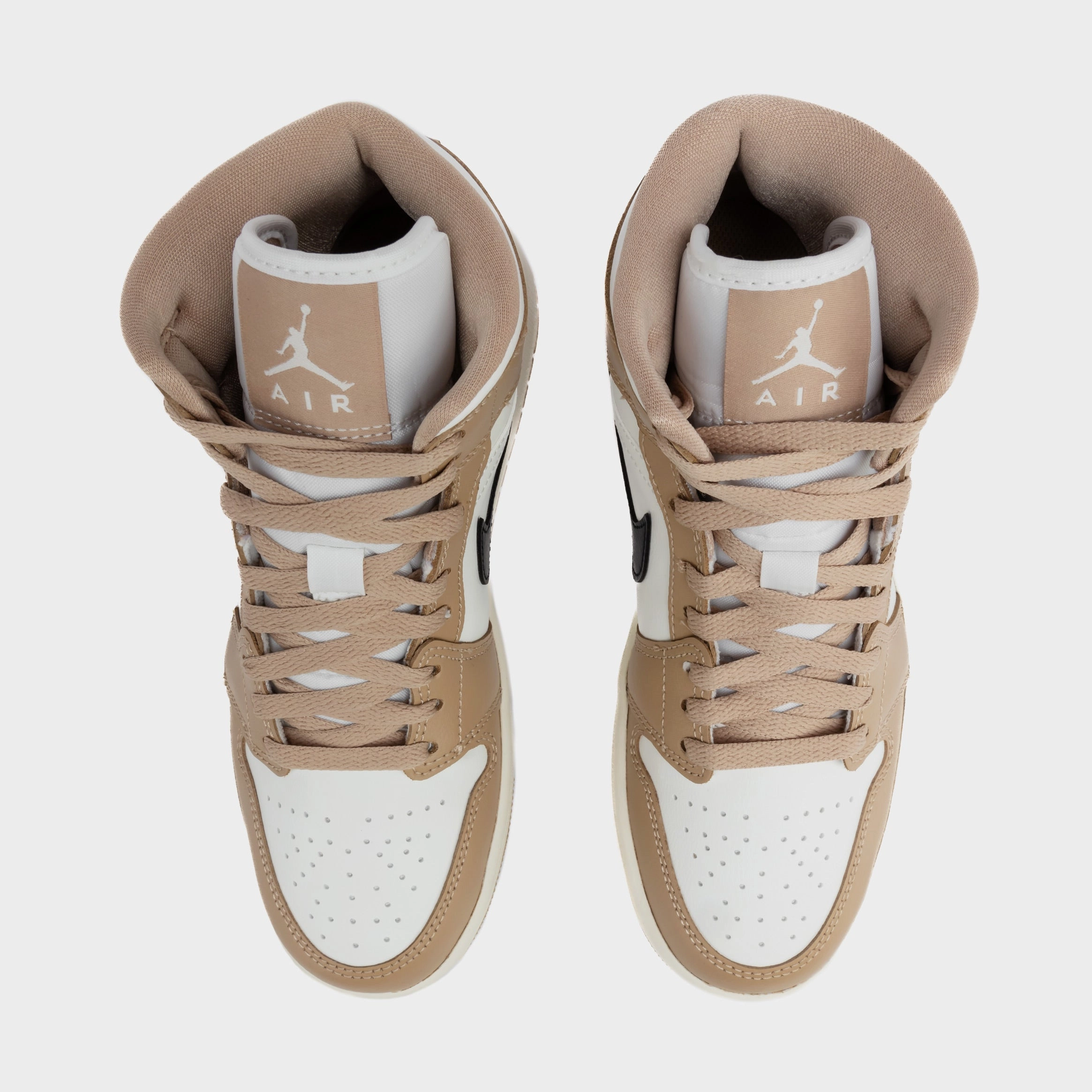 Air Jordan 1 Retro Mid Desert Womens Lifestyle Shoes (Sail/White) Air Jordan 1 original design shoes