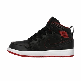Air Jordan 1 Retro Mid GS 'Black Gym Red' Air Jordan 1 sneakers with heritage court style