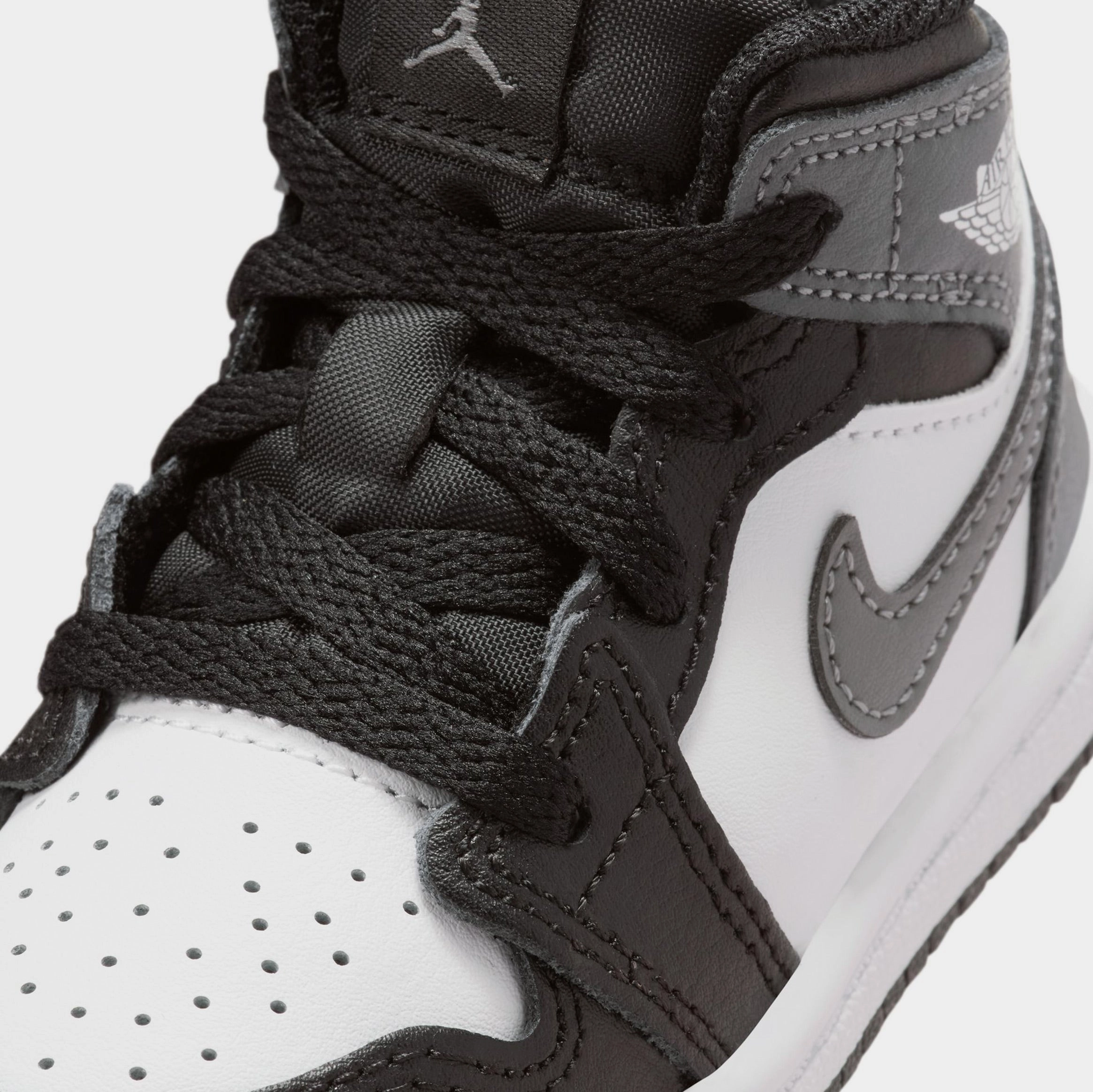 Air Jordan 1 Retro Mid Infant Toddler Lifestyle Shoes (Black/White/Iron Grey) Air Jordan 1 original design shoes