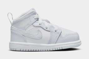 Air Jordan 1 Retro Mid Infant Toddler Lifestyle Shoes (Cobalt Bliss/Neutral Grey/White) Air Jordan 1 classic shoes for streetwear looks