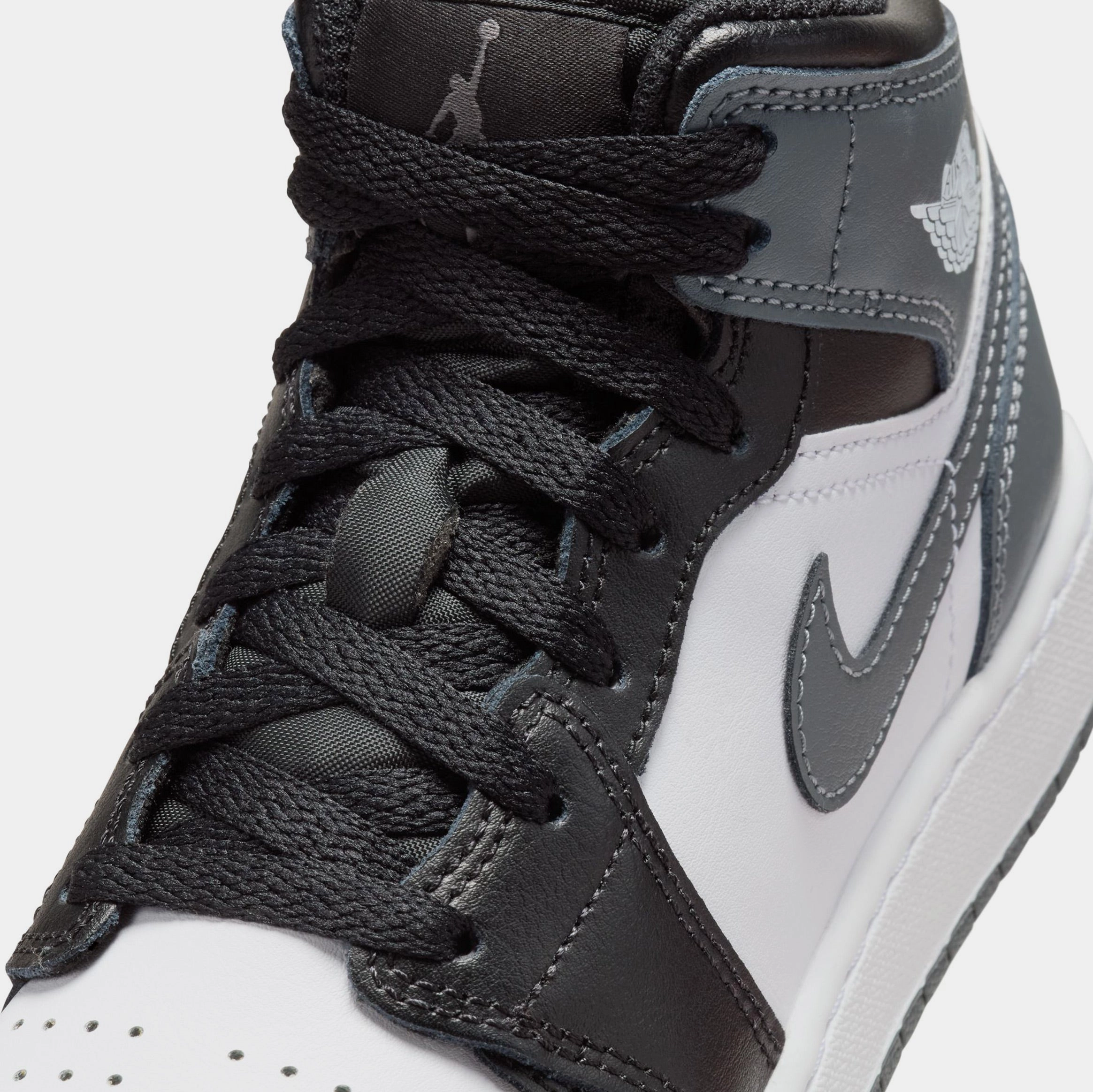 Air Jordan 1 Retro Mid Iron Grey Grade School Lifestyle Shoes (Black/White/Iron Grey) Air Jordan 1 original design shoes