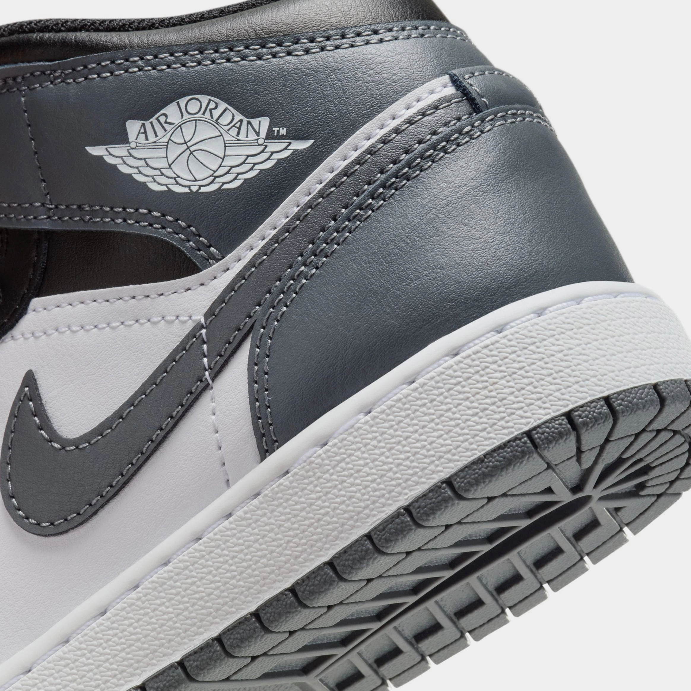 Air Jordan 1 Retro Mid Iron Grey Grade School Lifestyle Shoes (Black/White/Iron Grey) Air Jordan 1 original design shoes