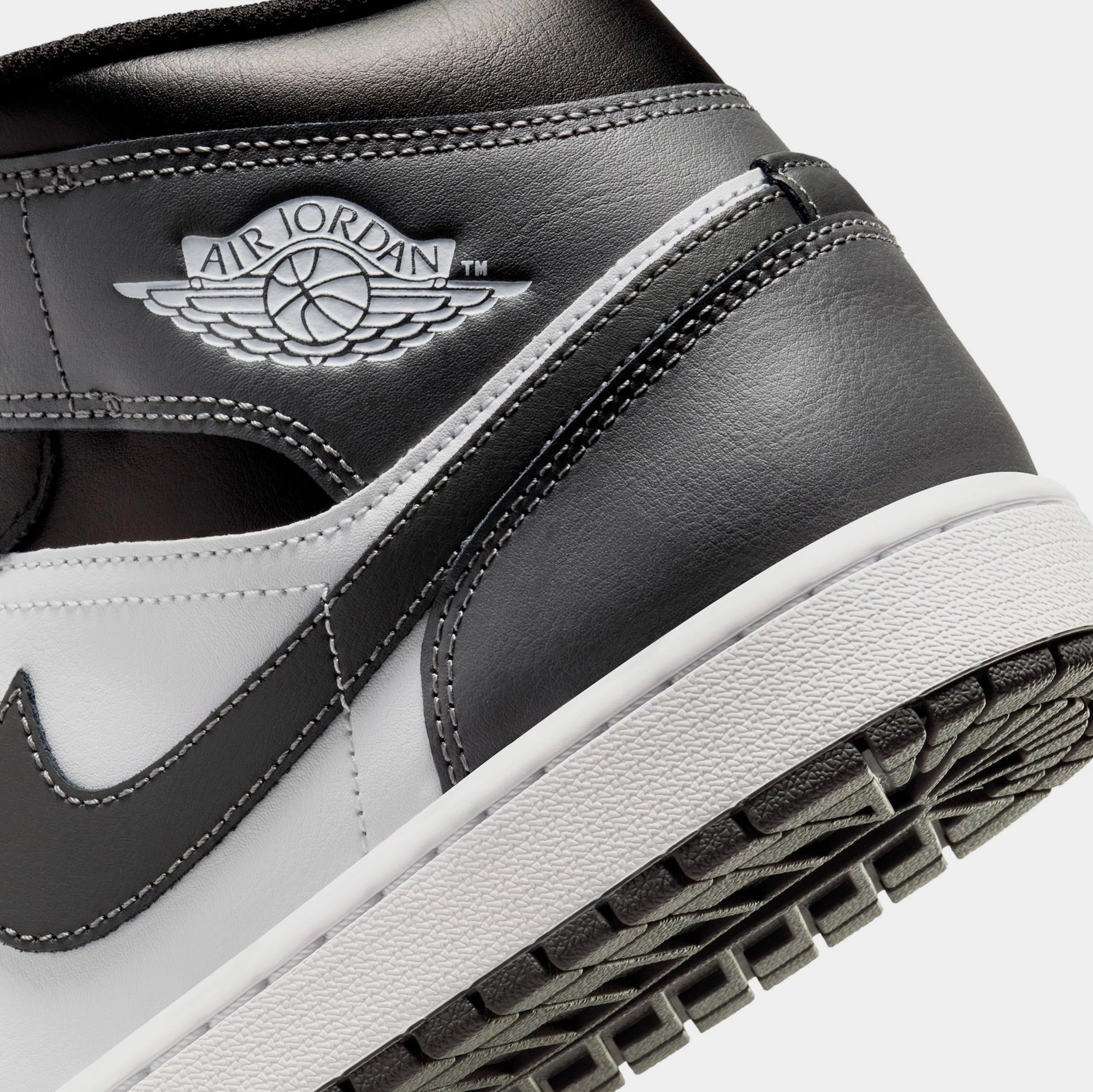 Air Jordan 1 Retro Mid Iron Grey Mens Lifestyle Shoes (Black/Iron Grey/White) Air Jordan 1 original design shoes
