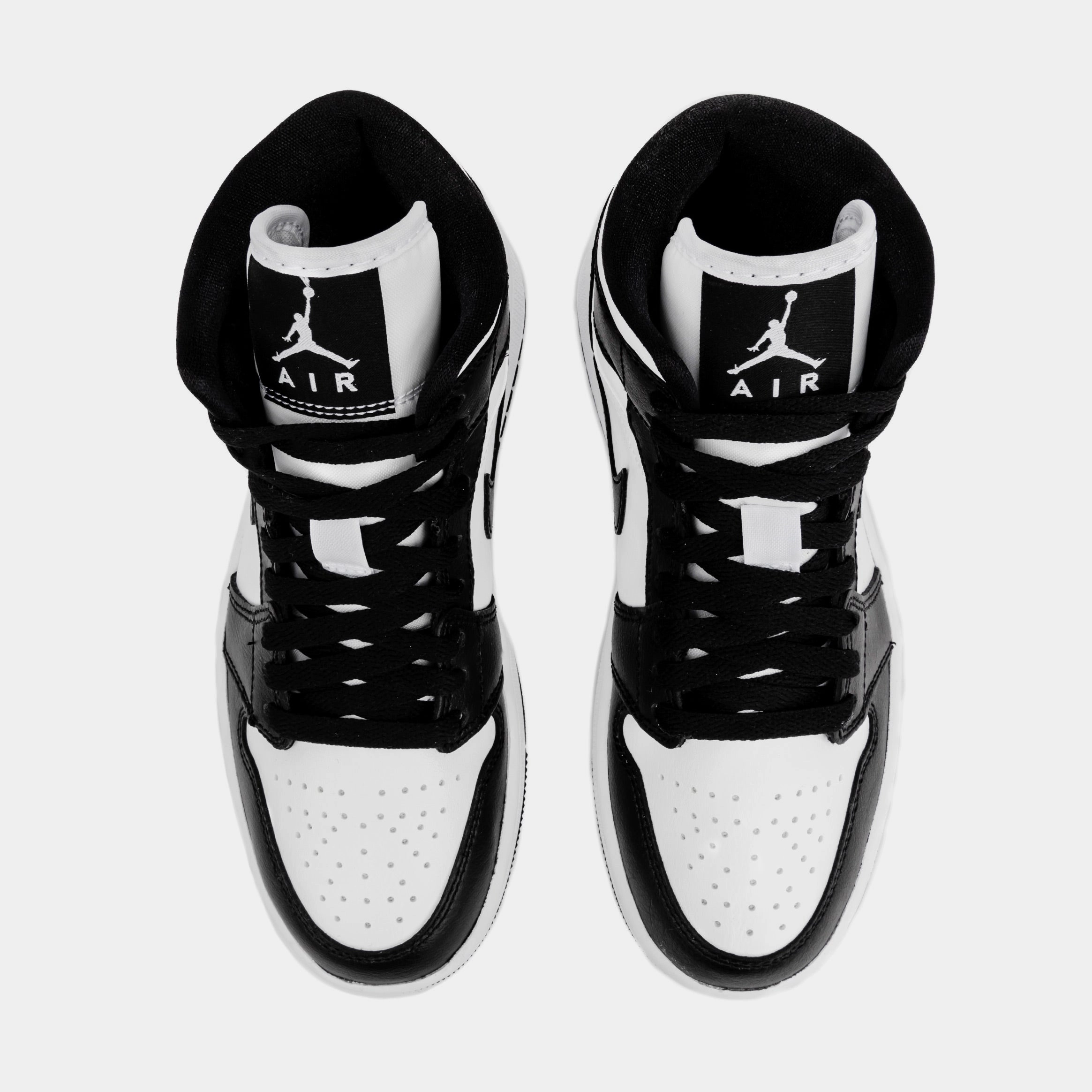 Air Jordan 1 Retro Mid Panda Womens Lifestyle Shoes (Black/White) Air Jordan 1 original design shoes