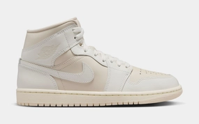 Air Jordan 1 Retro Mid Sail Womens Lifestyle Shoes (Legend Light Brown/Sail/Muslin) Air Jordan 1 classic shoes for streetwear looks