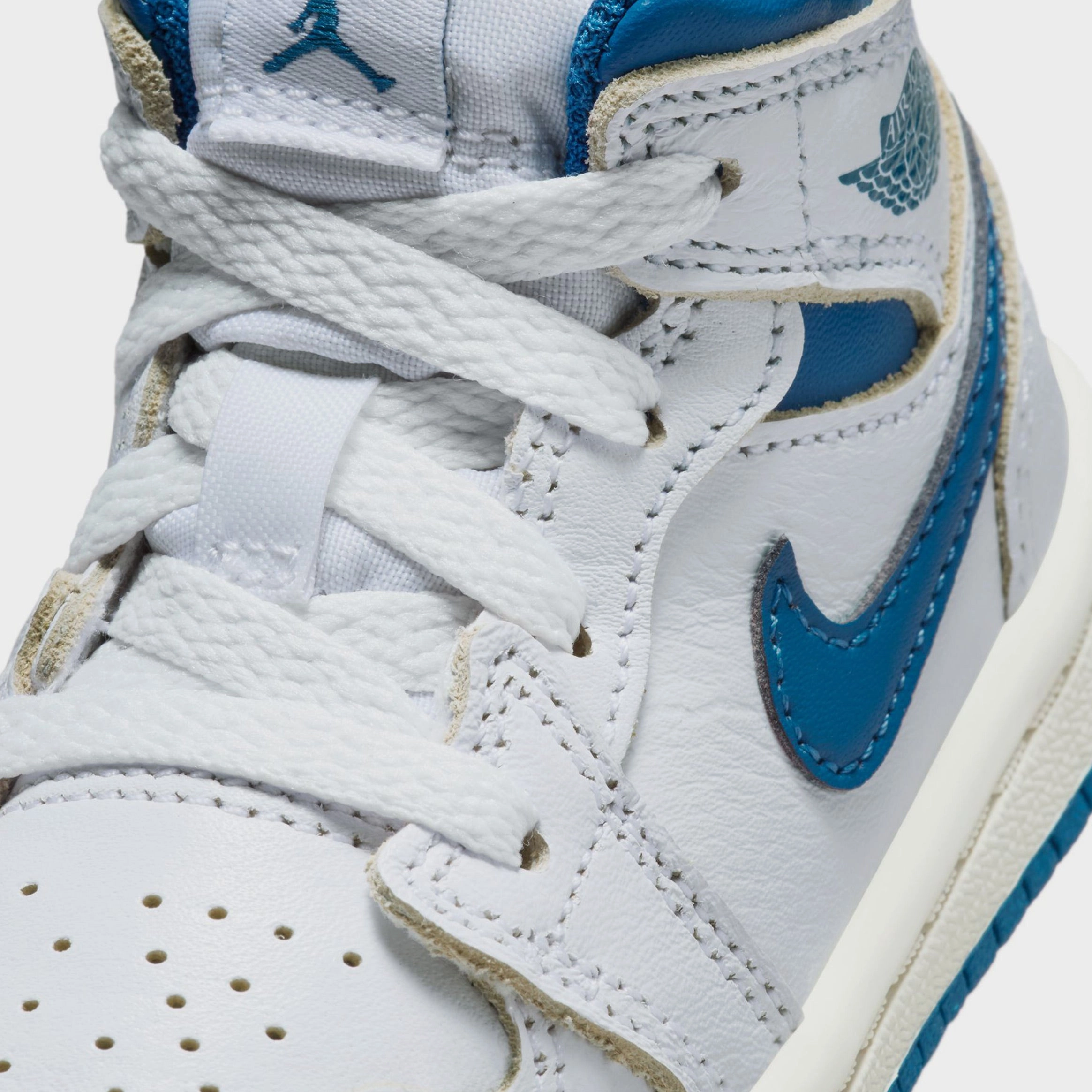 Air Jordan 1 Retro Mid SE Industrial Blue Infant Toddler Lifestyle Shoes (White/Sail/Industrial Blue) Air Jordan 1 original design shoes