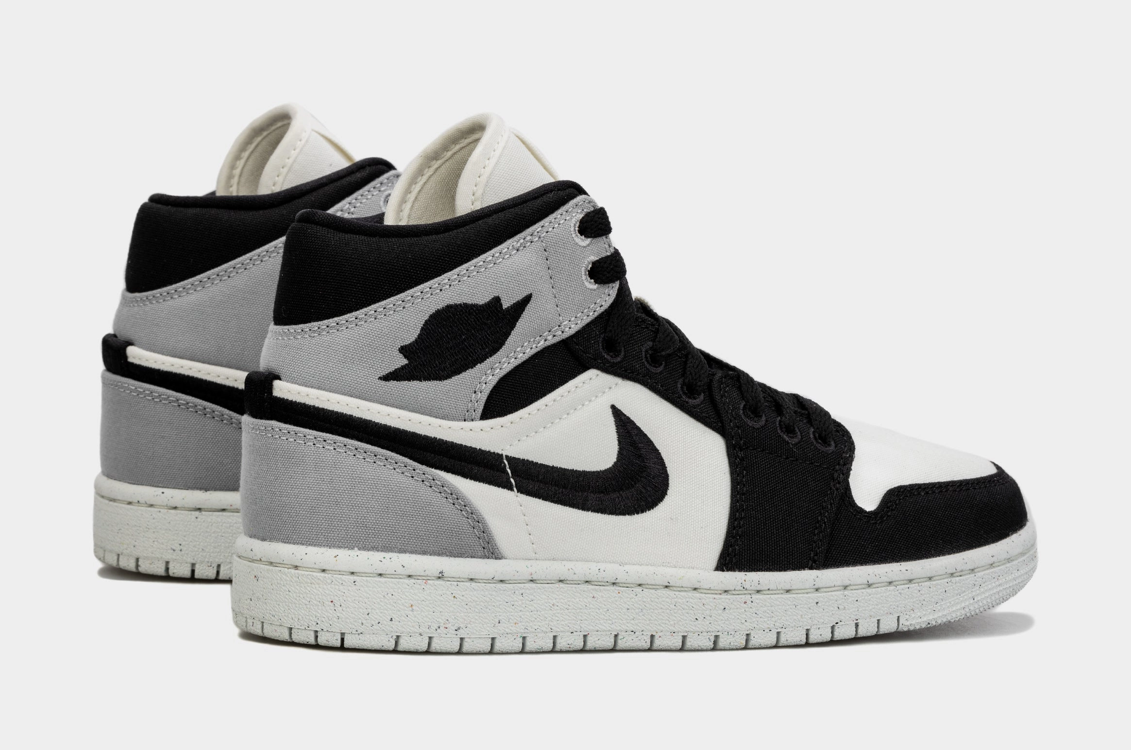 Air Jordan 1 Retro Mid SE Light Steel Grey Womens Lifestyle Shoes (Black/Grey) Air Jordan 1 original design shoes