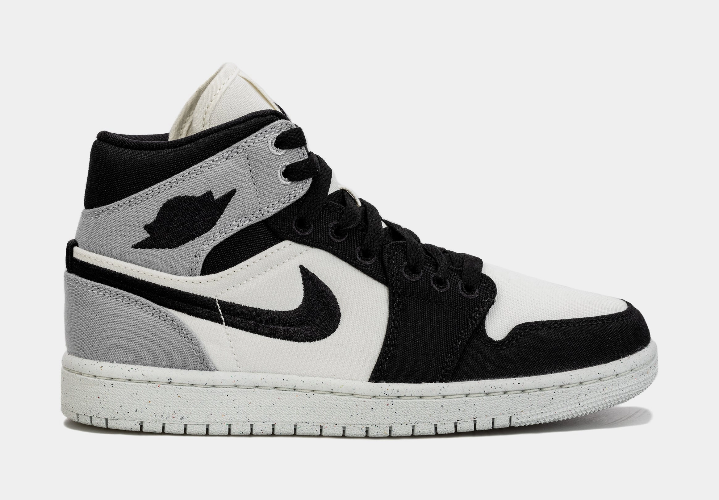 Air Jordan 1 Retro Mid SE Light Steel Grey Womens Lifestyle Shoes (Black/Grey) Air Jordan 1 classic shoes for streetwear looks