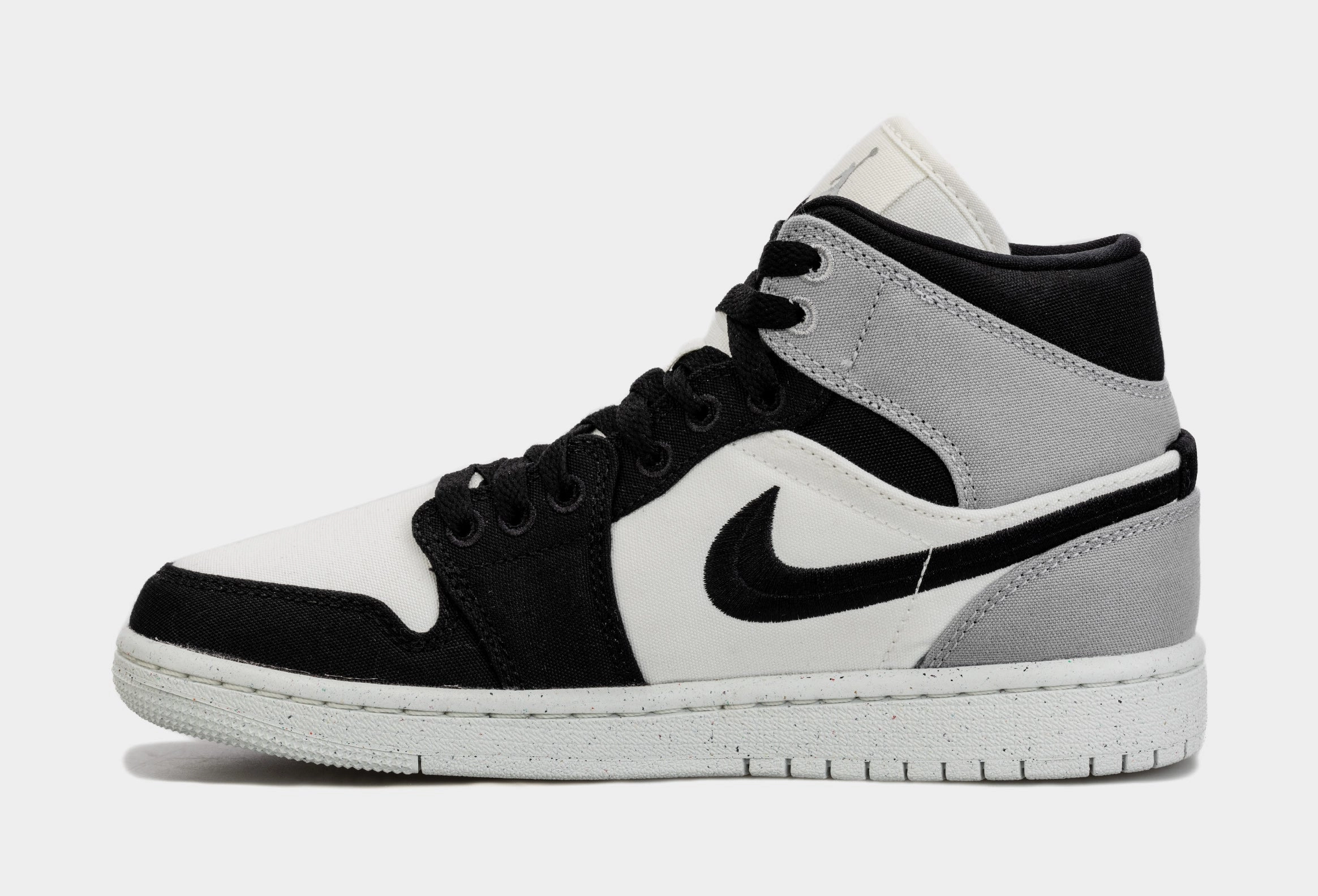 Air Jordan 1 Retro Mid SE Light Steel Grey Womens Lifestyle Shoes (Black/Grey) Air Jordan 1 original design shoes