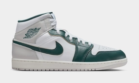Air Jordan 1 Retro Mid SE Mens Basketball Shoes (White/Oxidized Green/Sail) Air Jordan 1 classic shoes for streetwear looks